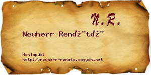 Neuherr Renátó névjegykártya